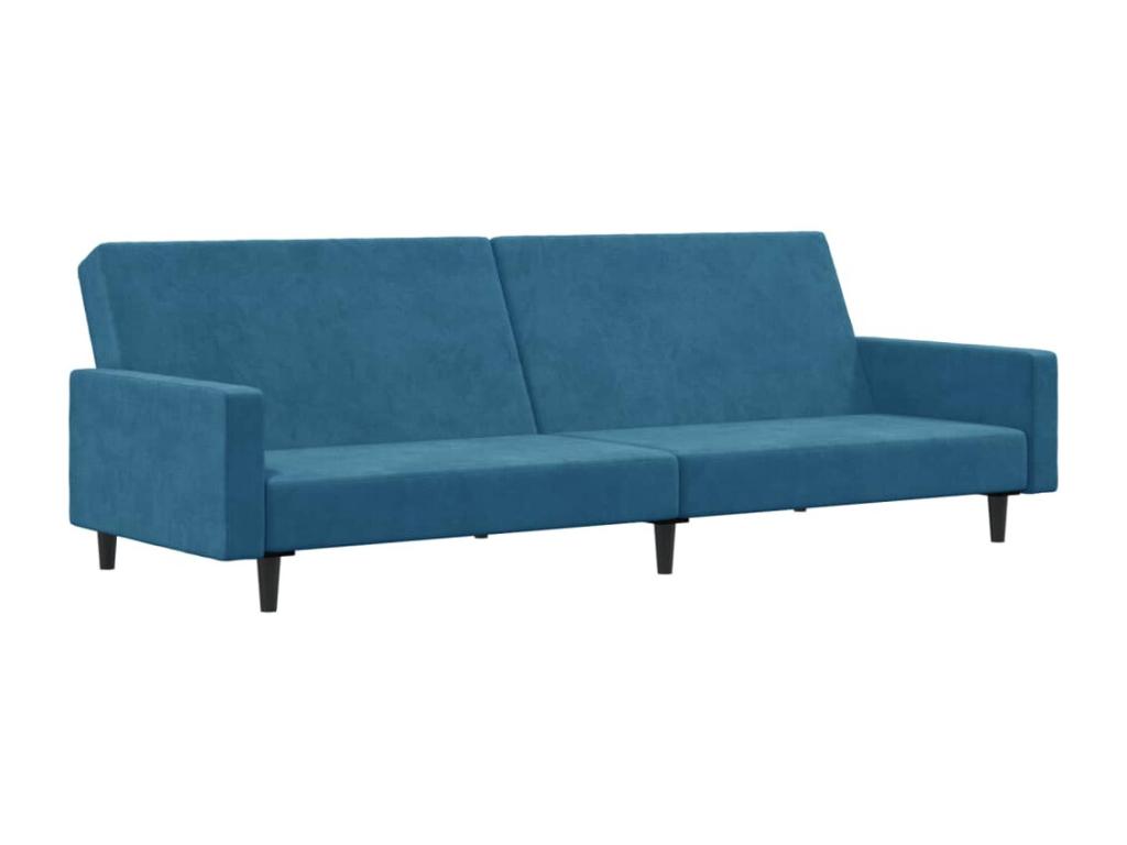 Sofá cama de 2 plazas con taburete Nidolux azul
