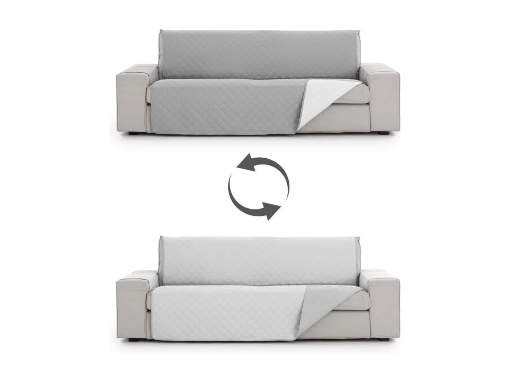 Funda acolchada reversible Andreuworldcasa para sofá de 3 plazas color 06 Gris