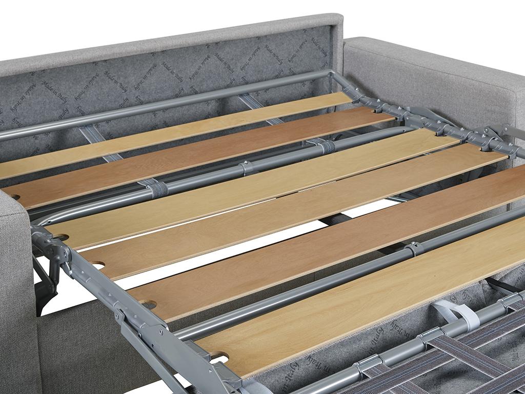Sofá cama de apertura rápida 4 plazas Nidolux- Marrón- Cama 160 cm- Colchón 14 cm