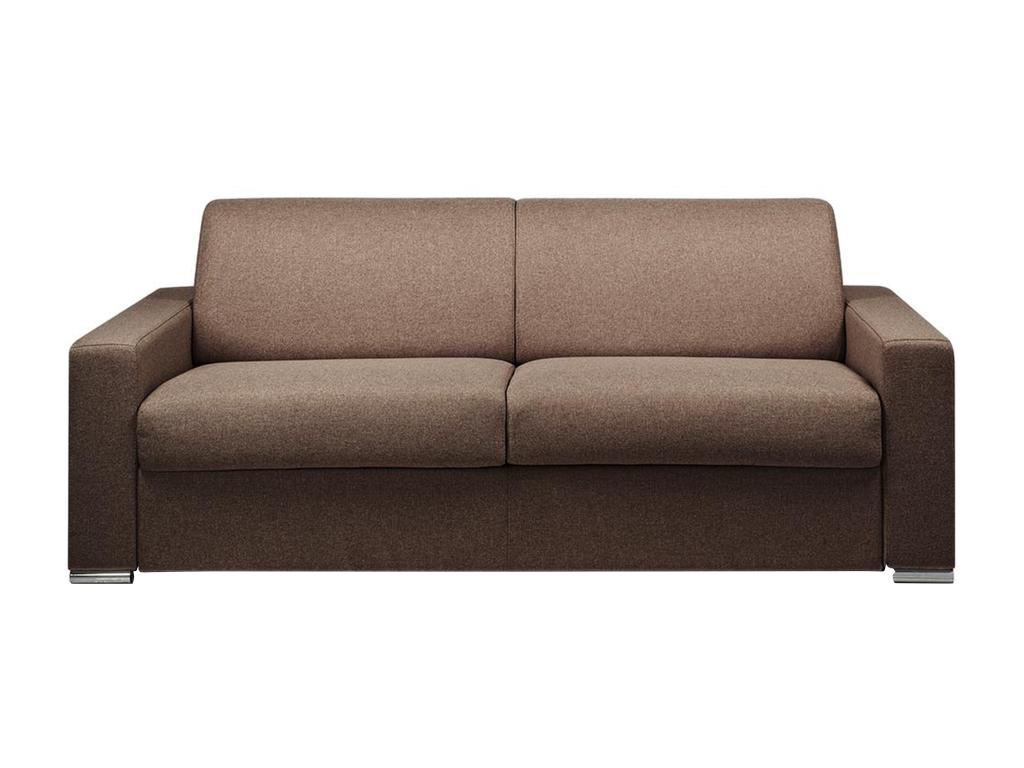 Sofá cama de apertura rápida 4 plazas Nidolux- Marrón- Cama 160 cm- Colchón 14 cm
