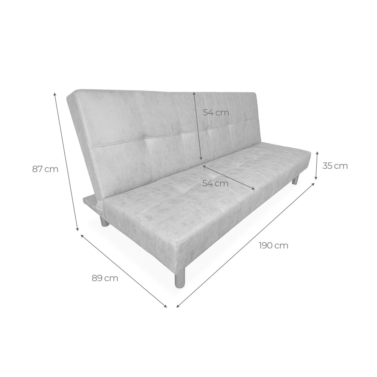 Sofá cama clic clac 3 plazas gris Homey