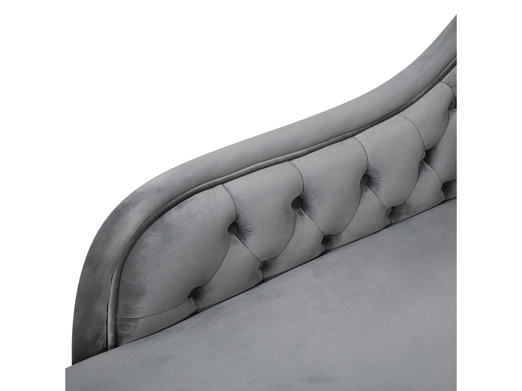 Chaise longue de terciopelo gris derecho NIMES