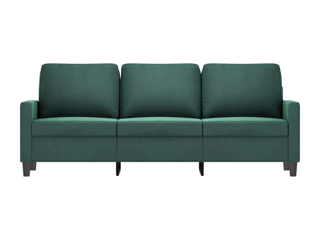 Sofá de 3 plazas terciopelo verde oscuro 180 cm 02159acmo
