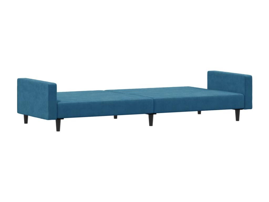 Sofá cama de 2 plazas con taburete Nidolux azul
