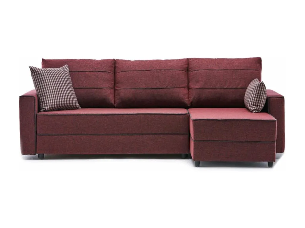 Sofá rinconero Luxmbls 314 Rojo Función de descanso Caja de ropa de cama 242x145cm HAFN78135