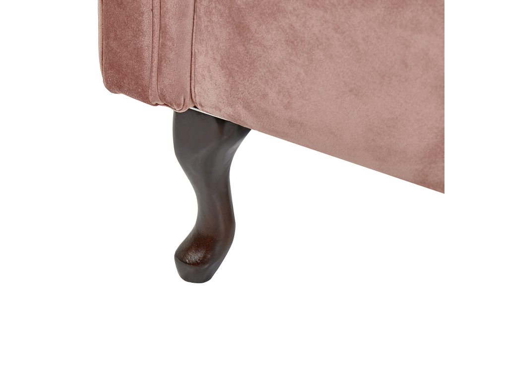 Chaise longue de terciopelo rosa izquierdo LATTES