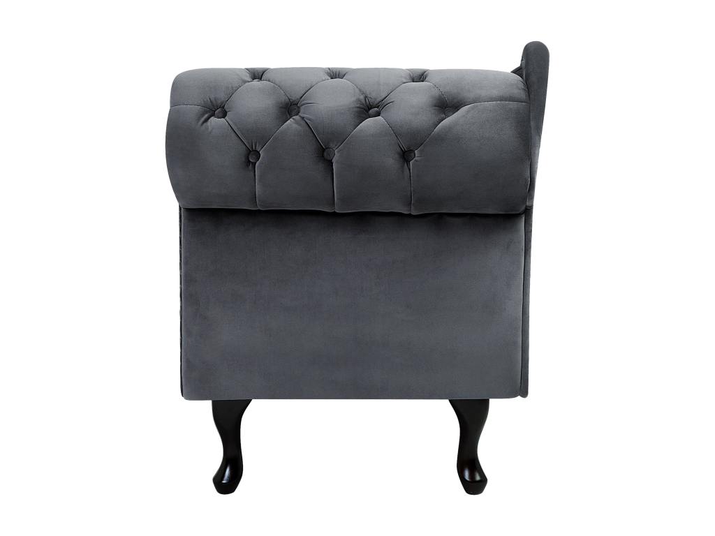 Chaise longue de terciopelo gris derecho NIMES