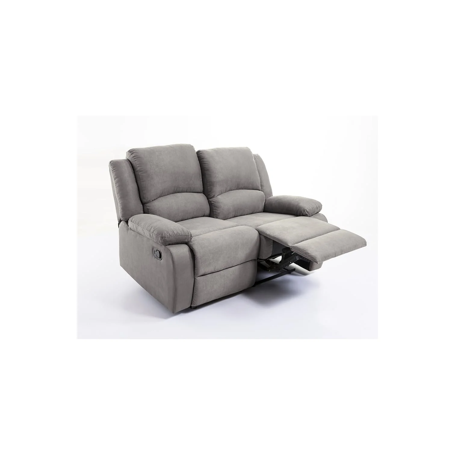 Sofá relax 2 plazas microfibra gris