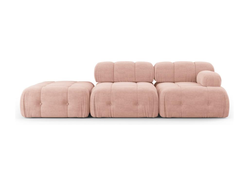 Joliven- Sofá modular izquierdo 3 plazas de tejido estructural rosa- 288x96x71cm