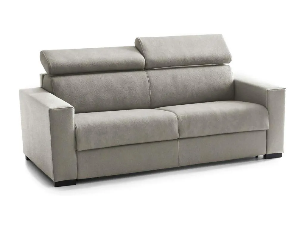Sofá fijo Boverdeco Sofá grande de 2 plazas Made in Italy Sofá de salón de tejido acolchado con reposacabezas regulables y reposabrazos