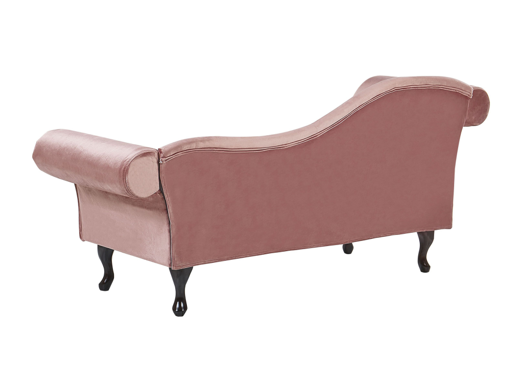 Chaise longue de terciopelo rosa izquierdo LATTES