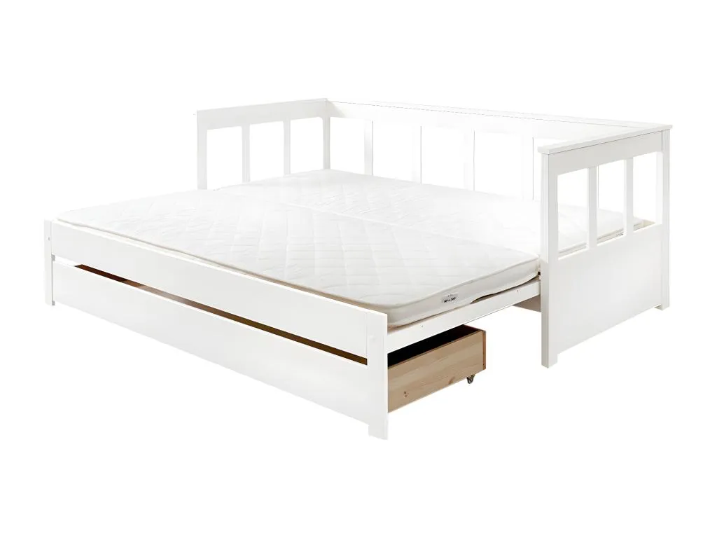 Sofá cama extensible 90x200 cm Decounico macizo blanco Decounico