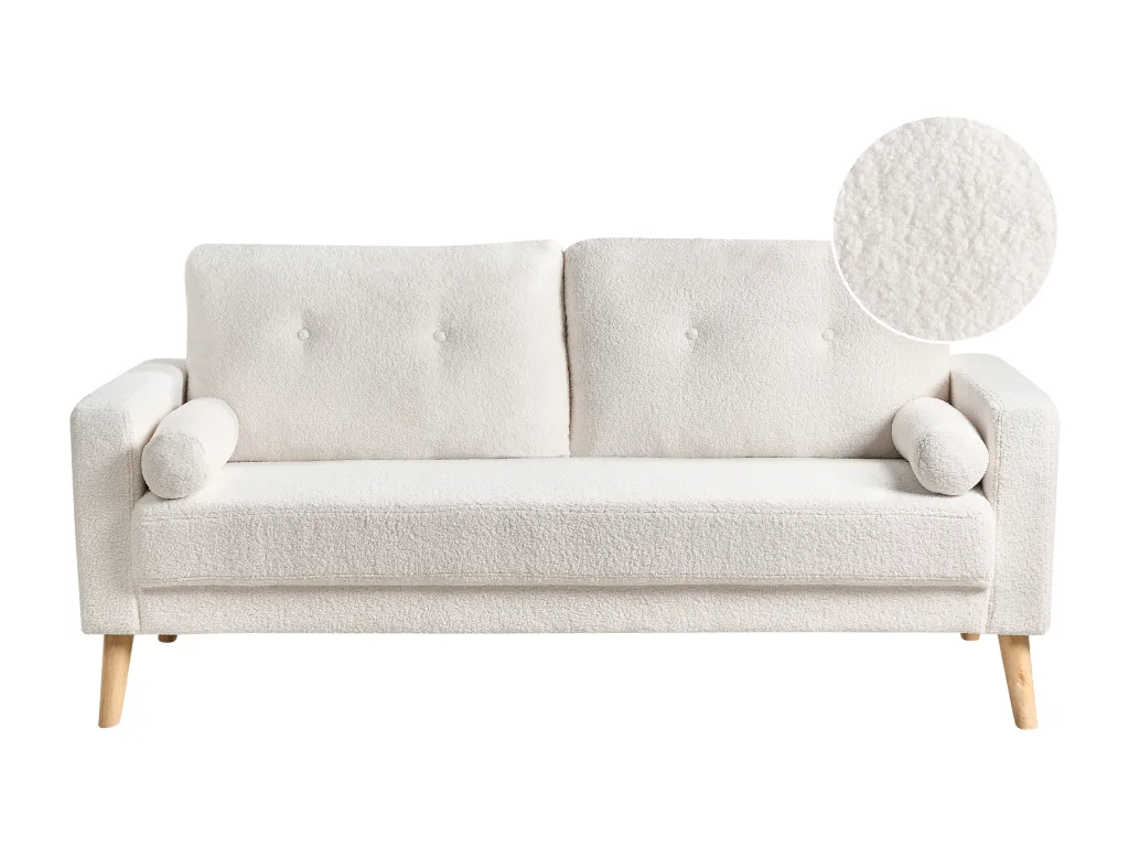Sofá de 2 plazas Alkifurniturees Blanco crema 96100YOUX