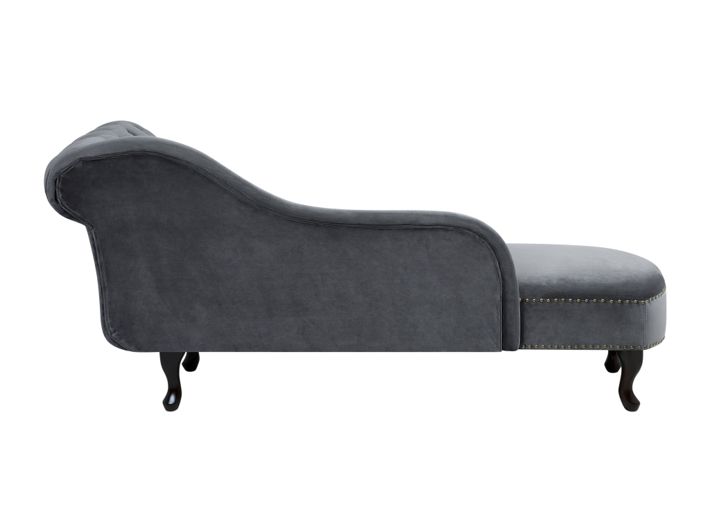 Chaise longue de terciopelo gris derecho NIMES