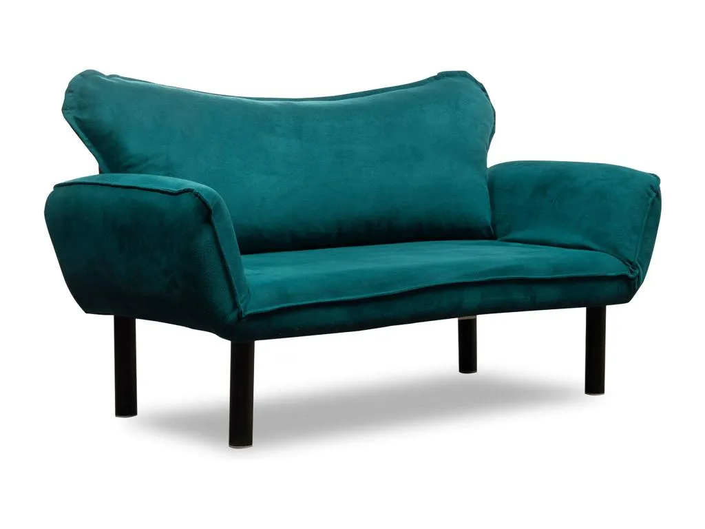 Sofá cama de 2 plazas Nidovia transformable con almacenaje 140x65 h70 cm azul claro. ucu3583837