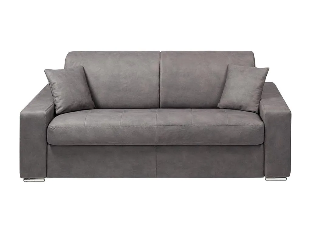 Sofá cama italiano 3 plazas de tela Banakdecoracion - Gris - Cama 140 cm - Colchón 14 cm 92344GTHS