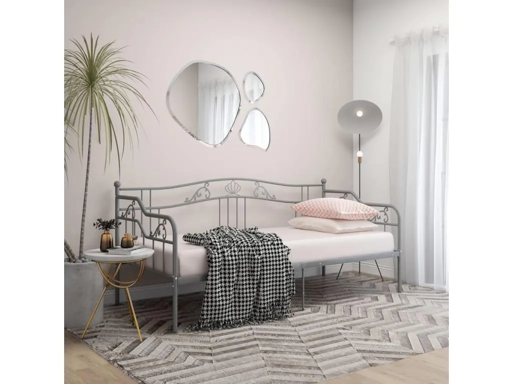 Estructura de sofá cama sin colchón Mobtrendy gris 90x200 cm cvmy02715