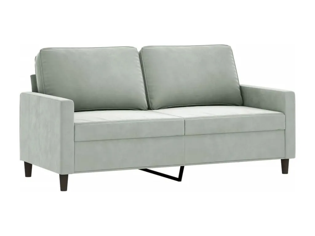 Sofá de 2 plazas de terciopelo gris claro 140 cm