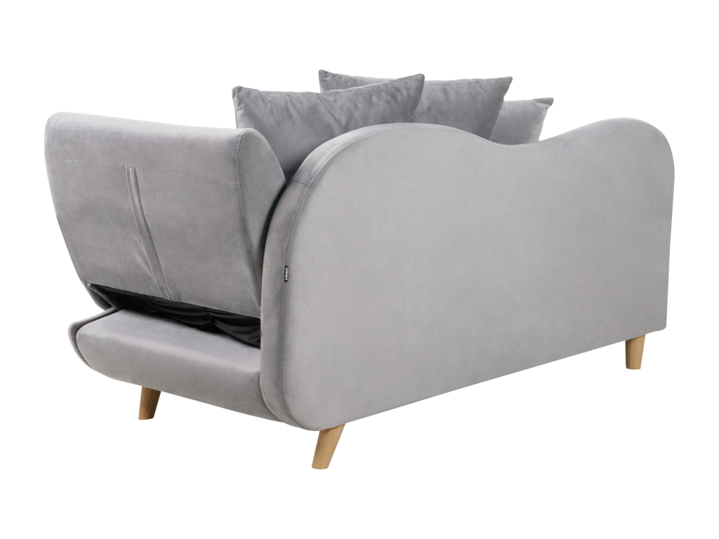 Chaise longue de terciopelo gris claro derecho con almacenaje MERI II