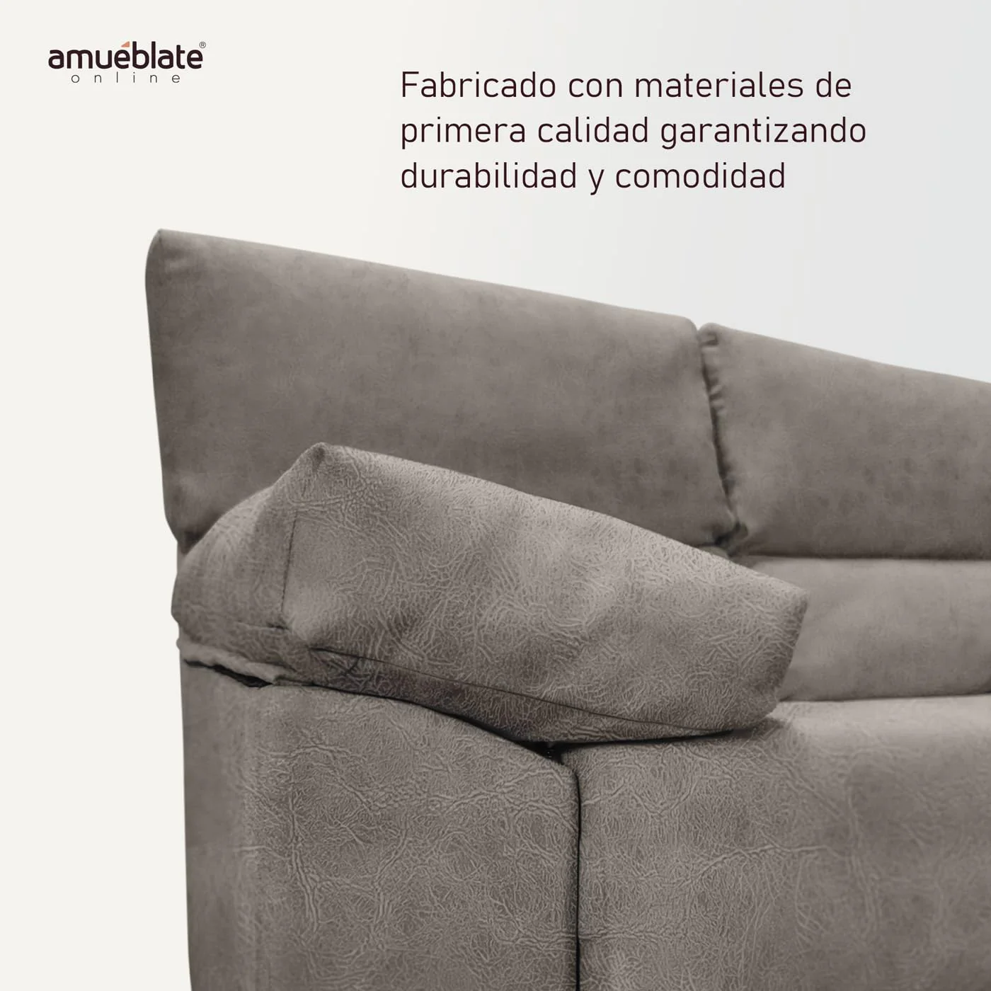 Sofá 2 plazas Nebur tapizado cemento