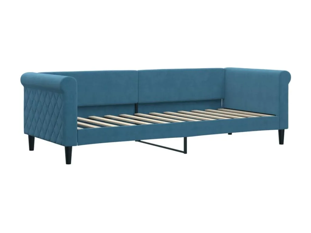 Sofá cama sin colchón terciopelo azul 80x200 cm
