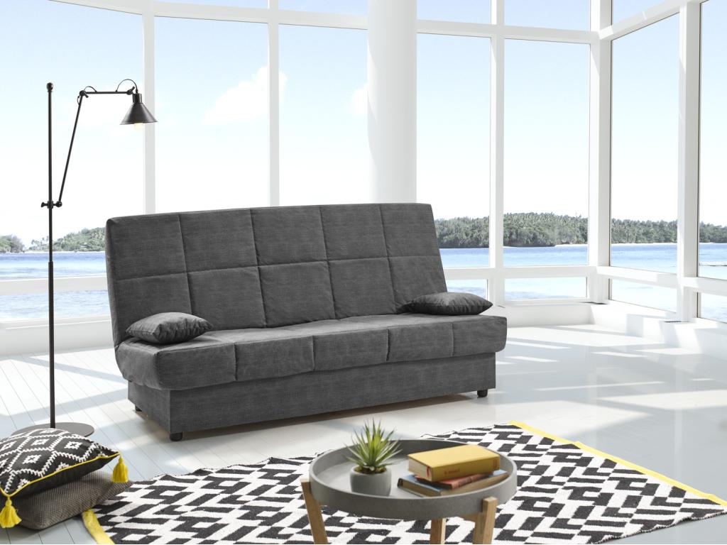 Sofa Cama Clic Clac Julieta 3 Plazas Marengo sofá: 184x75x31 cm. Cama: 190x132x40 cm. Incluye 2 Cojines