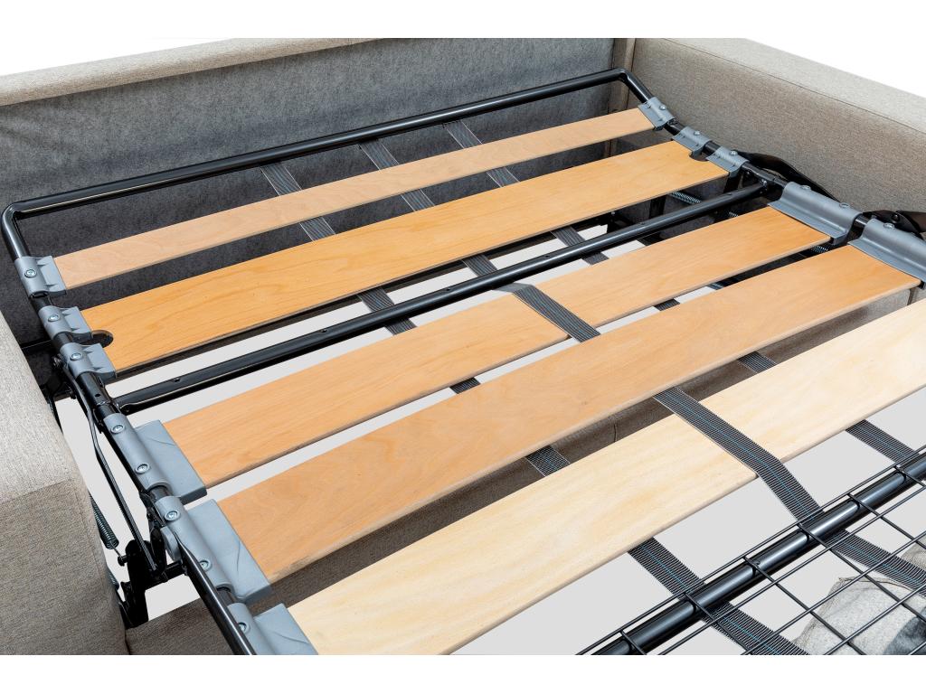 Sofá cama de 4 plazas tipo italiano de Joliven - Gris- Somier de láminas de 160 cm- Colchón de 18 cm