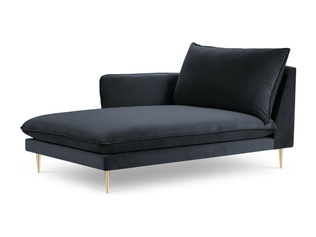 Joliven- Chaise longue de angulo izquierdo de azul oscuro- 170x110x95cm