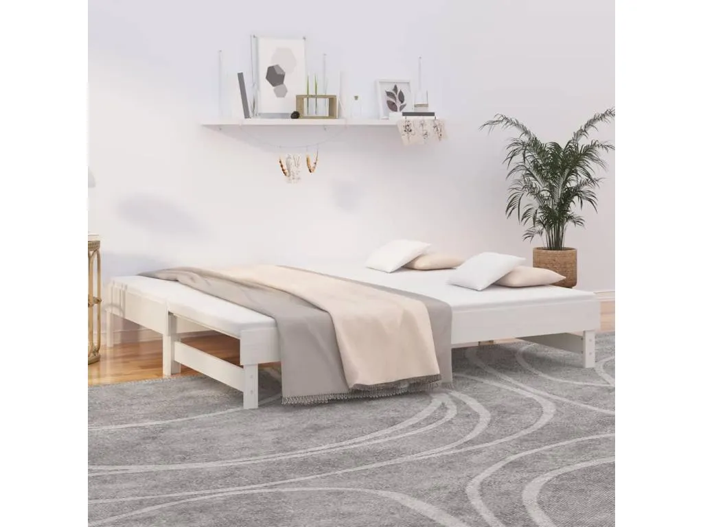 Sofá cama extraíble Banakdecoracion maciza de Banakdecoracion blanco 2x(90x190) cm 52272PRVP